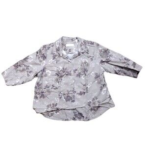 Vintage First Issue Liz Claiborne Co Womens Size 2 Blouse 3/4 Sleeve Floral